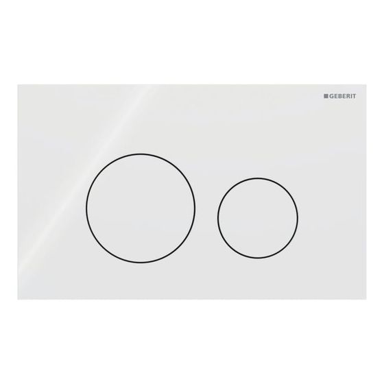 Geberit Sigma40 Betätigungsplatte, rund, 2-Mengen-Spülung Platte, Taste Weiß, Glas glänzend