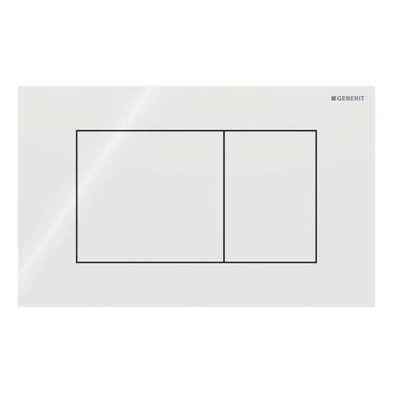 Geberit Sigma40 Betätigungsplatte, eckig, 2-Mengen-Spülung Platte, Taste Weiß, Glas glänzend