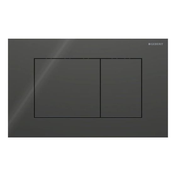 Geberit Sigma40 Betätigungsplatte, eckig, 2-Mengen-Spülung Platte, Taste Schwarz, Glas glänzend