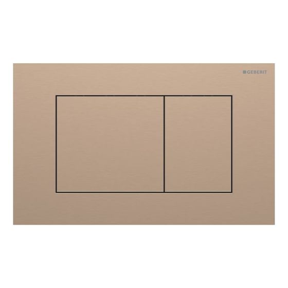 Geberit Sigma40 Betätigungsplatte, eckig, 2-Mengen-Spülung Platte, Taste Rotgold gebürstet, Easy to Clean-beschichtet
