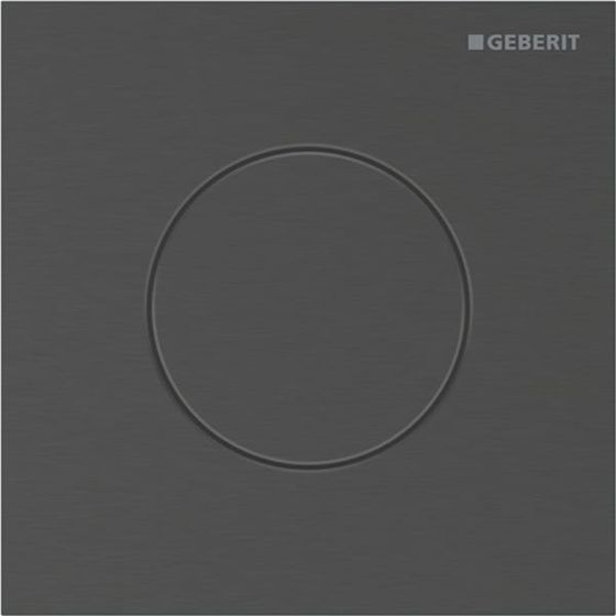 Geberit Betätigungsplatte Typ 40 für Urinalsteuerung, rund, pneumatisch, 125x125x2mm, Schwarzchrom gebürstet, Easy to Clean