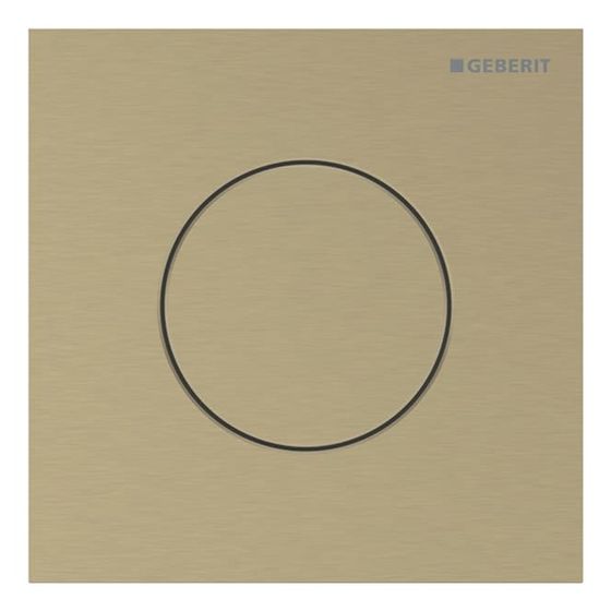 Geberit Betätigungsplatte Typ 40 für Urinalsteuerung, rund, pneumatisch, 125x125x2mm, Messing gebürstet, Easy to Clean