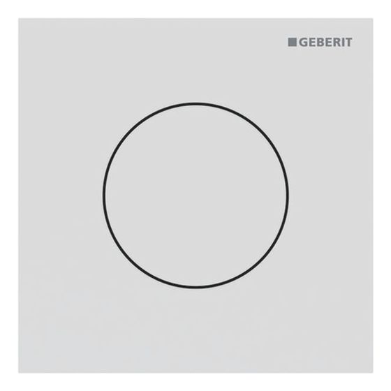 Geberit Betätigungsplatte für Urinalsteuerung Typ 40, rund, pneumatisch, 125x125x2mm, Weiß matt, Easy to Clean, 246118JT1