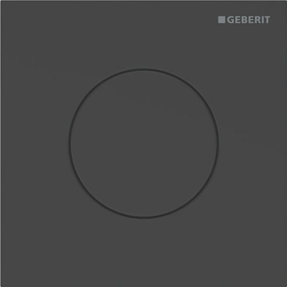 Geberit Betätigungsplatte Typ 40 für Urinalsteuerung, rund, pneumatisch, 125x125x2mm, Schwarz matt, Easy to Clean, 246118141