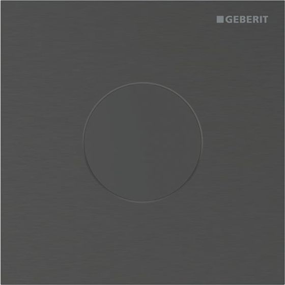 Geberit Betätigungsplatte für Urinalsteuerungen Typ 40, rund, schwarzchrom gebürstet, 12,5x12,5x0,2cm, 246120QD1