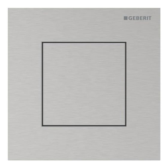 Geberit Betätigungsplatte für Urinalsteuerung Typ 40, eckig, pneumatisch, 125x125x2mm, Gebürstet, Easy to Clean, 246119FW1
