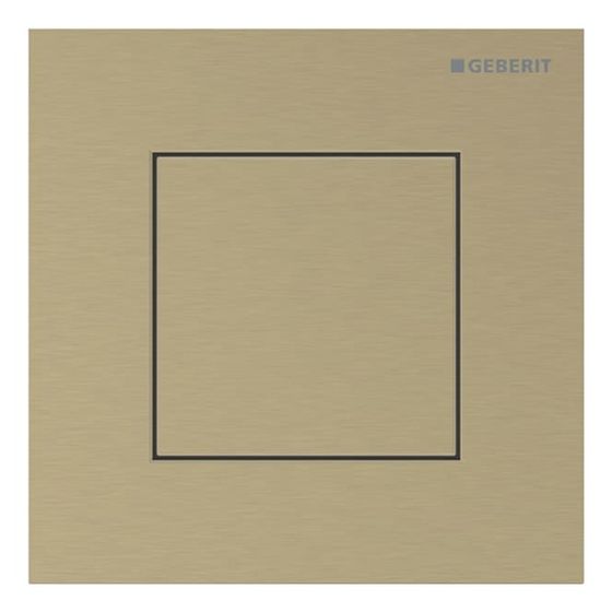 Geberit Betätigungsplatte Typ 40 für Urinalsteuerung, eckig, 125x125x2mm, Messing gebürstet, Easy to Clean, 246119QF1