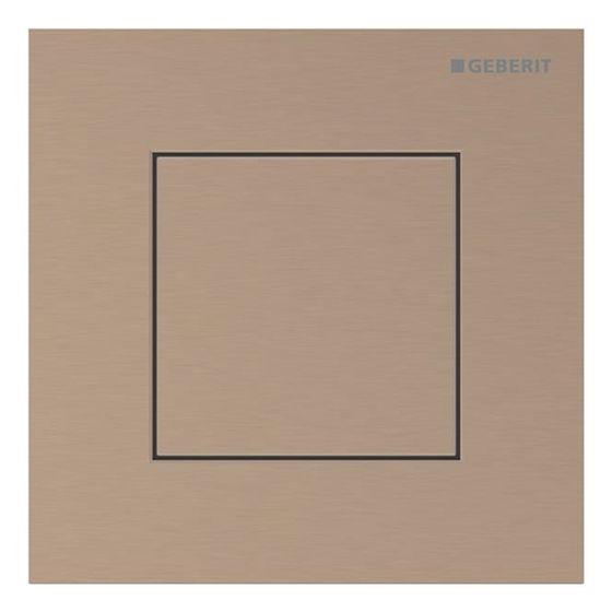Geberit Betätigungsplatte Typ 40 für Urinalsteuerung, eckig, pneumatisch, 125x125x2mm, Rotgold gebürstet, Easy to Clean