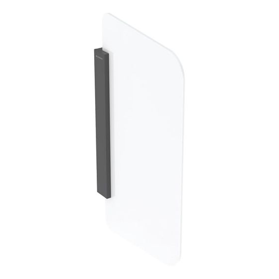 Geberit Urinaltrennwand, Halter Schwarz matt, Glas Weiß/satiniert, 115205TD1