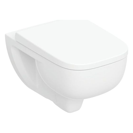 Geberit Renova Plan Set Wand-WC Tiefspüler, TurboFlush, mit WC-Sitz Tiefe 54cm, Weiß