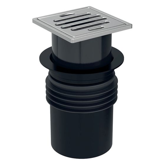 Geberit Bodenablauf Varino, 1,1l/s, 10x10cm, PP, Edelstahl 304, 388060001