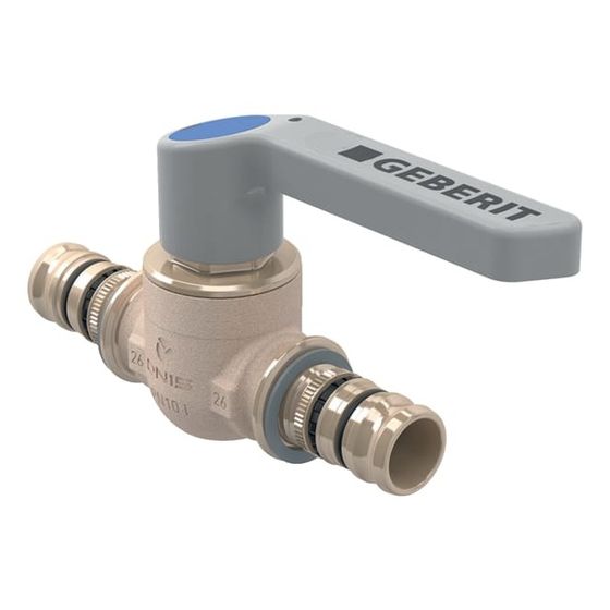 Geberit Mepla Kugelhahn mit Betätigungshebel, D 20mm, PN 10bar, Rotguss/Siliziumbronze