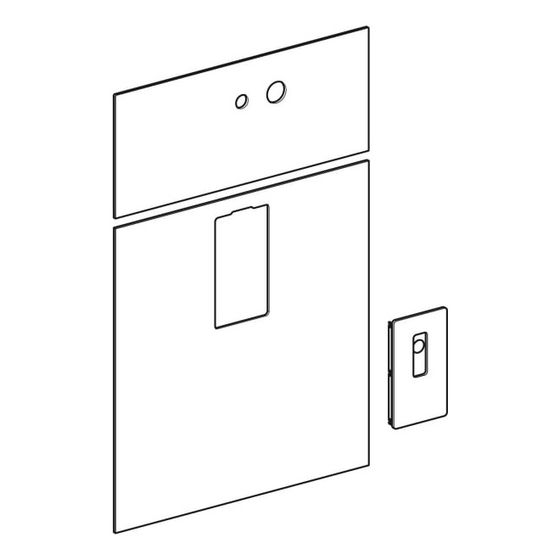 Geberit Frontverkleidung für Geberit Monolith Sanitärmodul für Waschtisch, Breite 73cm, für Mischer rechts, Weiß/Glas