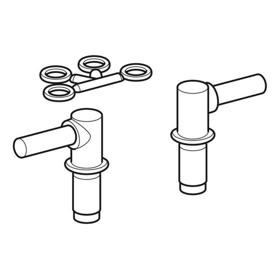 Geberit Set Scharniere, abnehmbar verchromt, 2 Stück