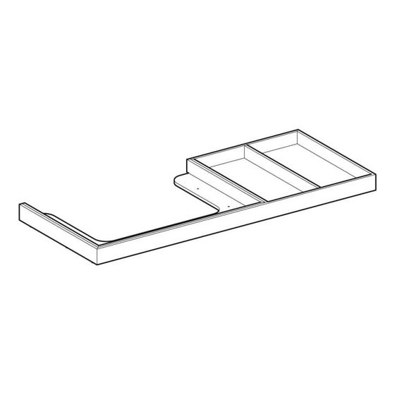 Geberit Aufsatz Waschtisch-Platte für Unterschrank mit Ablage rechts mit Glasplatte 118,4cm, Citterio, Graubraun