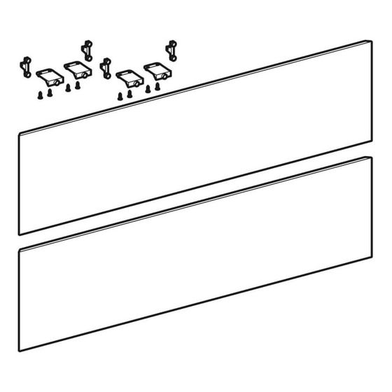 Geberit Set Schubladenfronten für Geberit ONE Unterschrank für Waschtisch verk. Ausladung B 75cm Nussb. amerik./Echtholzfurnier