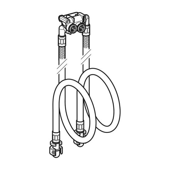 Geberit Set Panzerschläuche für Geberit ONE Waschtischarmatur, Wandmontage, für Unterputzfunktionsbox