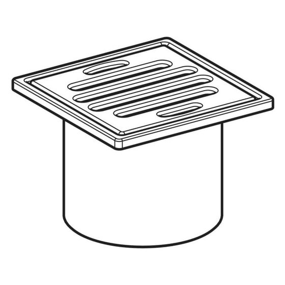 Geberit Aufsatz mit Rostträger für Steckablauf, 10x10cm, 246324001