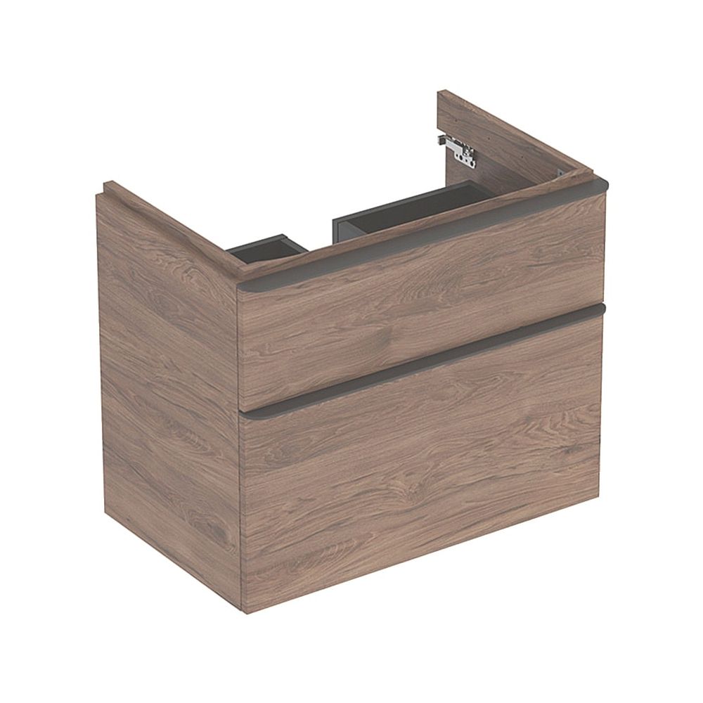 Geberit Smyle Square Unterschrank für Waschtisch, 2 Schubladen, 73,4x61,7x47cm, Nuss... GEBERIT-500353JR1 4025416432104 (Abb. 1)