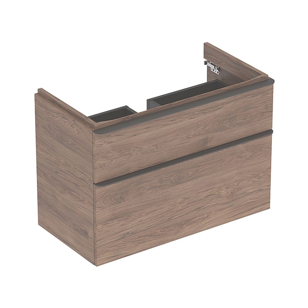 Geberit Smyle Square Unterschrank für Waschtisch, 2 Schubladen, 88,4x61,7x47cm, Nuss... GEBERIT-500354JR1 4025416430544 (Abb. 1)