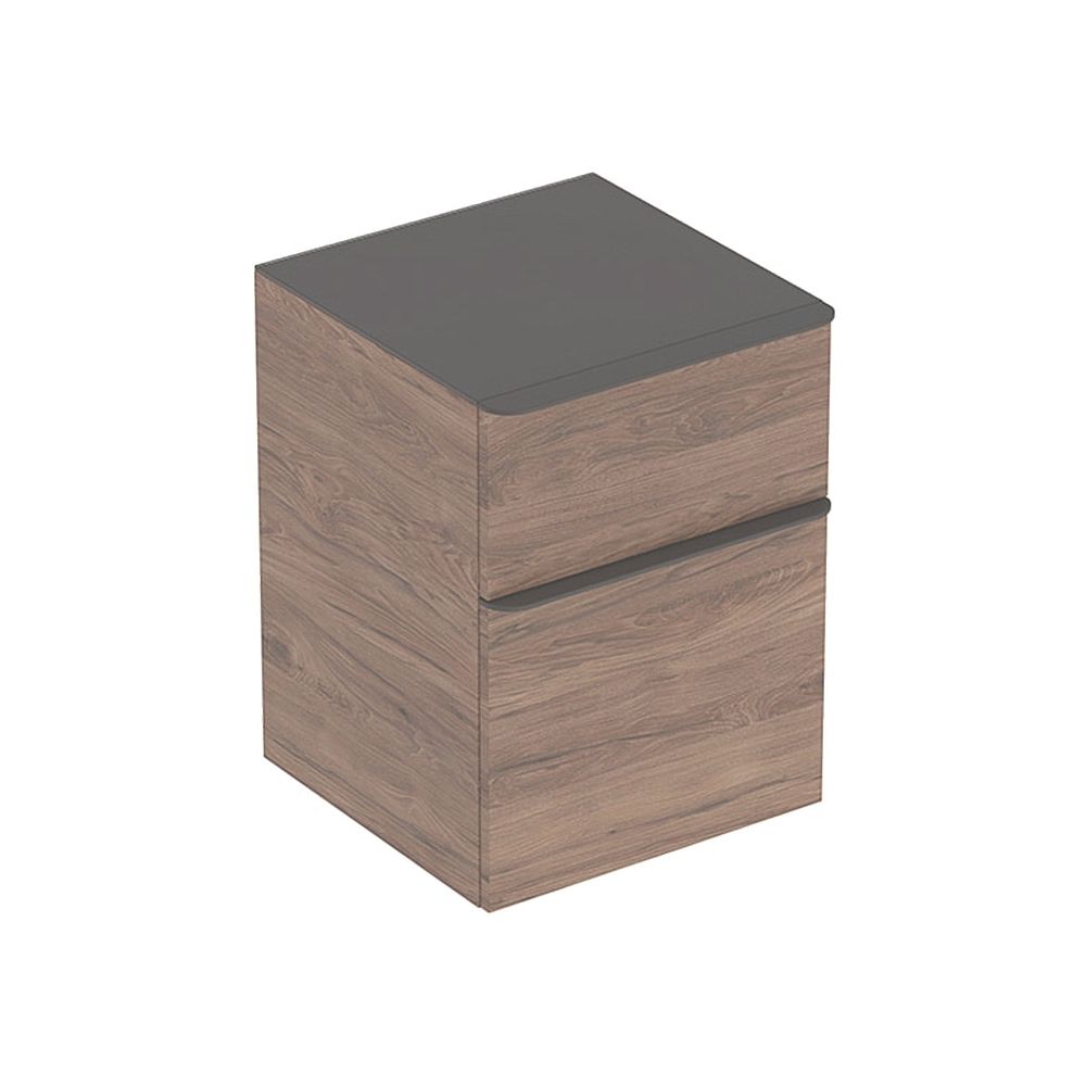 Geberit Smyle Square Seitenschrank 2 Schubladen, 45x60x47cm, Nussbaum hickory/Melami... GEBERIT-500357JR1 4025416353805 (Abb. 1)
