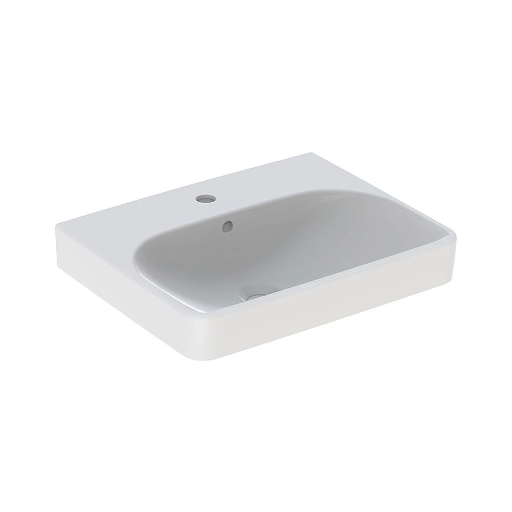 Geberit Smyle Square Waschtisch, Breite 55cm, Tiefe 44cm, Hahnloch mittig, Überlauf ... GEBERIT-500259011 4025416437345 (Abb. 1)