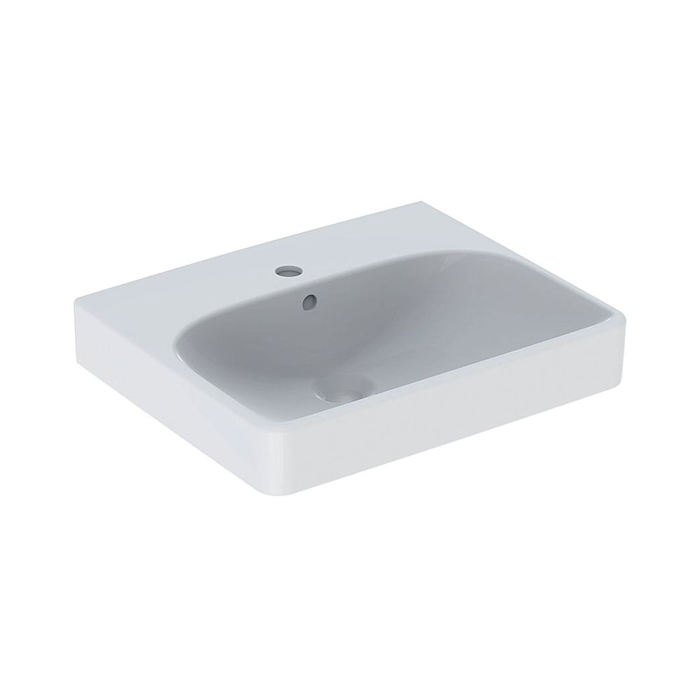 Geberit Smyle Square Handwaschbecken, 50x16x41cm, Hahnloch mittig, Überlauf sichtbar... GEBERIT-500256018 4025416383222 (Abb. 1)