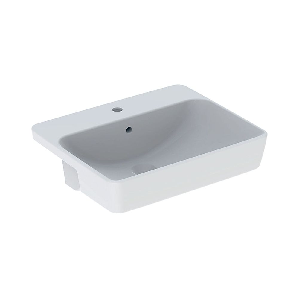 Geberit VariForm Halbeinbauwaschtisch rechteckig Überlauf sichtbar, Weiß/KeraTect... GEBERIT-500681001 4025410643384 (Abb. 1)