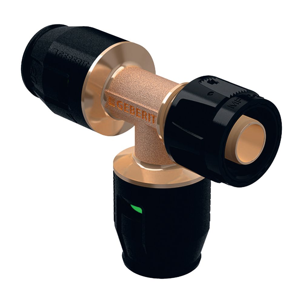 Geberit PushFit Übergangs-T-Stück mit MasterFix, Abzweig, d 20mm, d1 20mm, Rotguss b... GEBERIT-651503001 4025416280873 (Abb. 2)