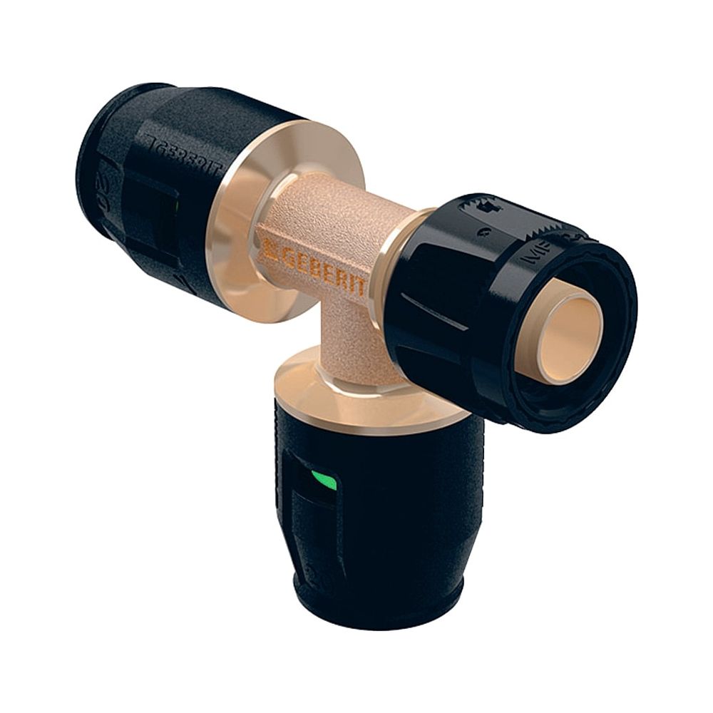 Geberit PushFit Übergangs-T-Stück mit MasterFix, Abzweig, d 20mm, d1 20mm, Rotguss b... GEBERIT-651503001 4025416280873 (Abb. 1)