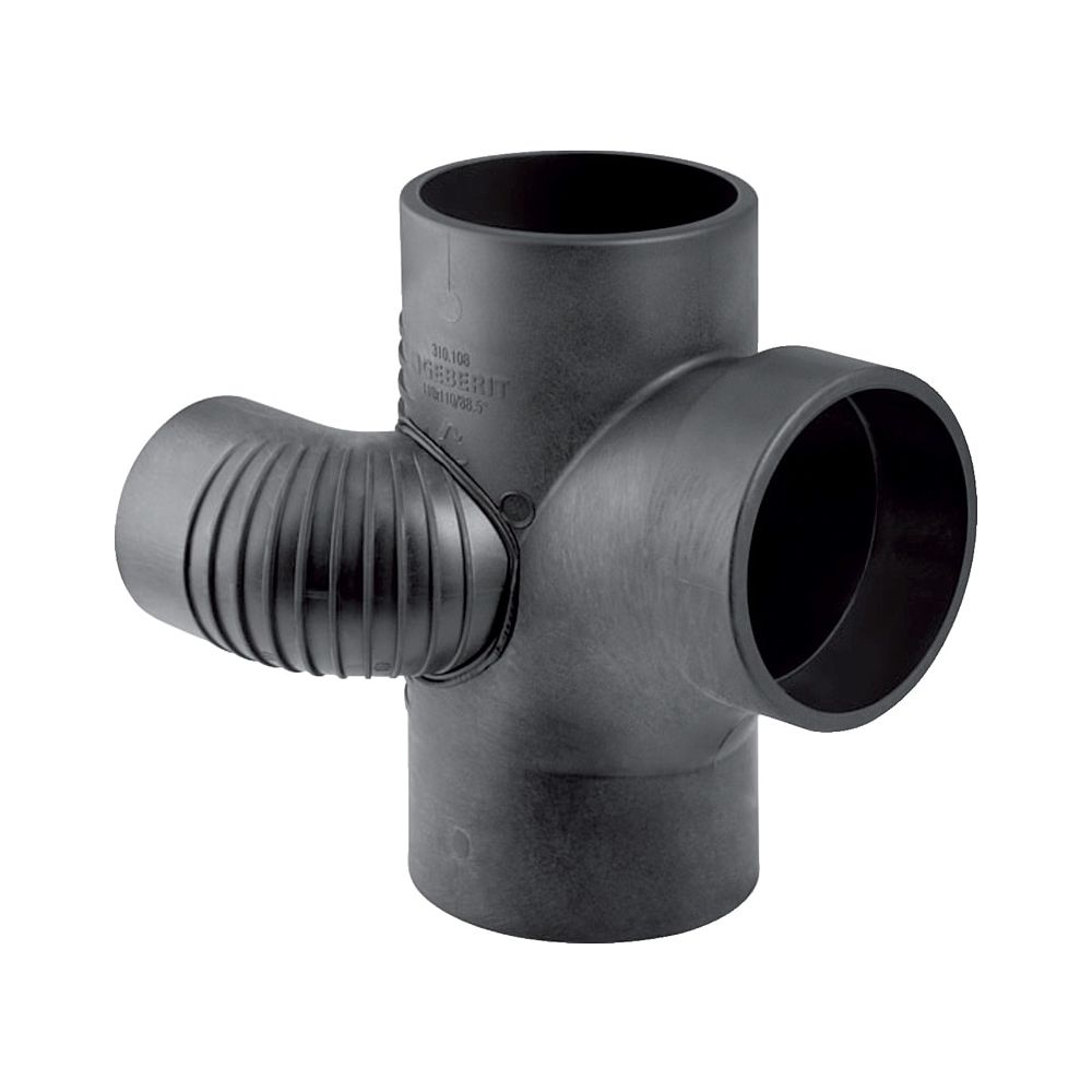 Geberit Silent db20 Schachtbogenabzweig 88,5 Grad rechts d 90mm, d1 90mm, d2 75mm... GEBERIT-308871141 4025416860860 (Abb. 1)