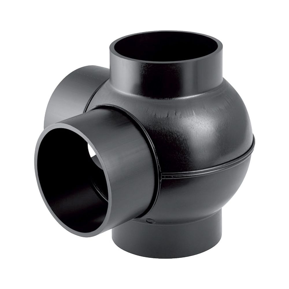 Geberit PE Kugelabzweig 88,5 Grad zweifach, Anschlüsse 90 Grad versetzt d 110mm, d1 ... GEBERIT-367335161 4025416031321 (Abb. 1)