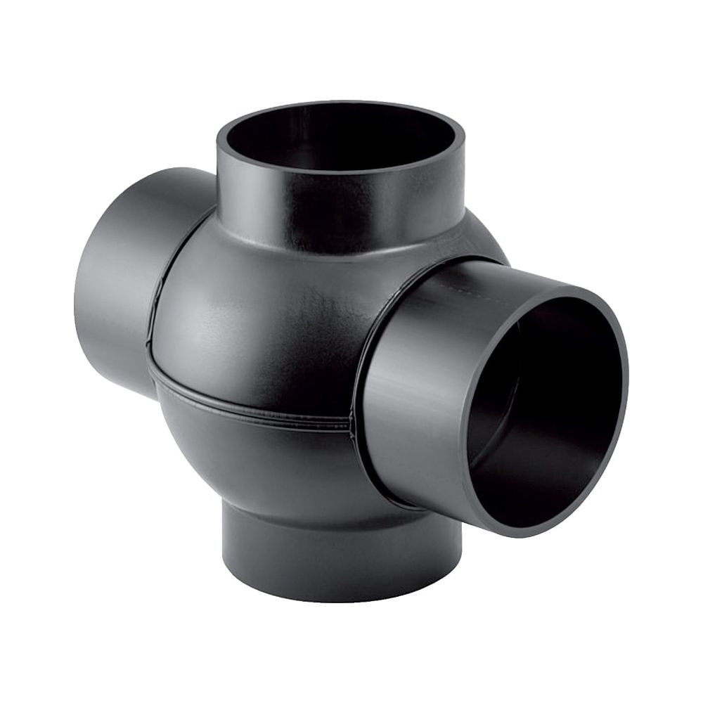 Geberit PE Kugelabzweig 88,5 Grad zweifach, Anschlüsse 180 Grad versetzt d 75mm, d1 ... GEBERIT-365275161 4025416027300 (Abb. 1)