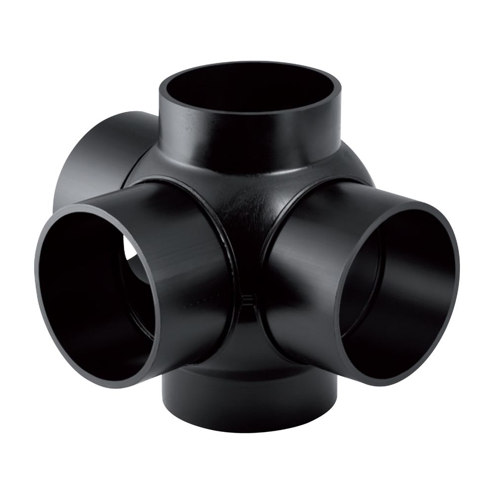 Geberit PE Kugelabzweig 88,5 Grad dreifach, Anschlüsse 90 Grad versetzt d 110mm, d1 ... GEBERIT-367605161 4025416031864 (Abb. 2)