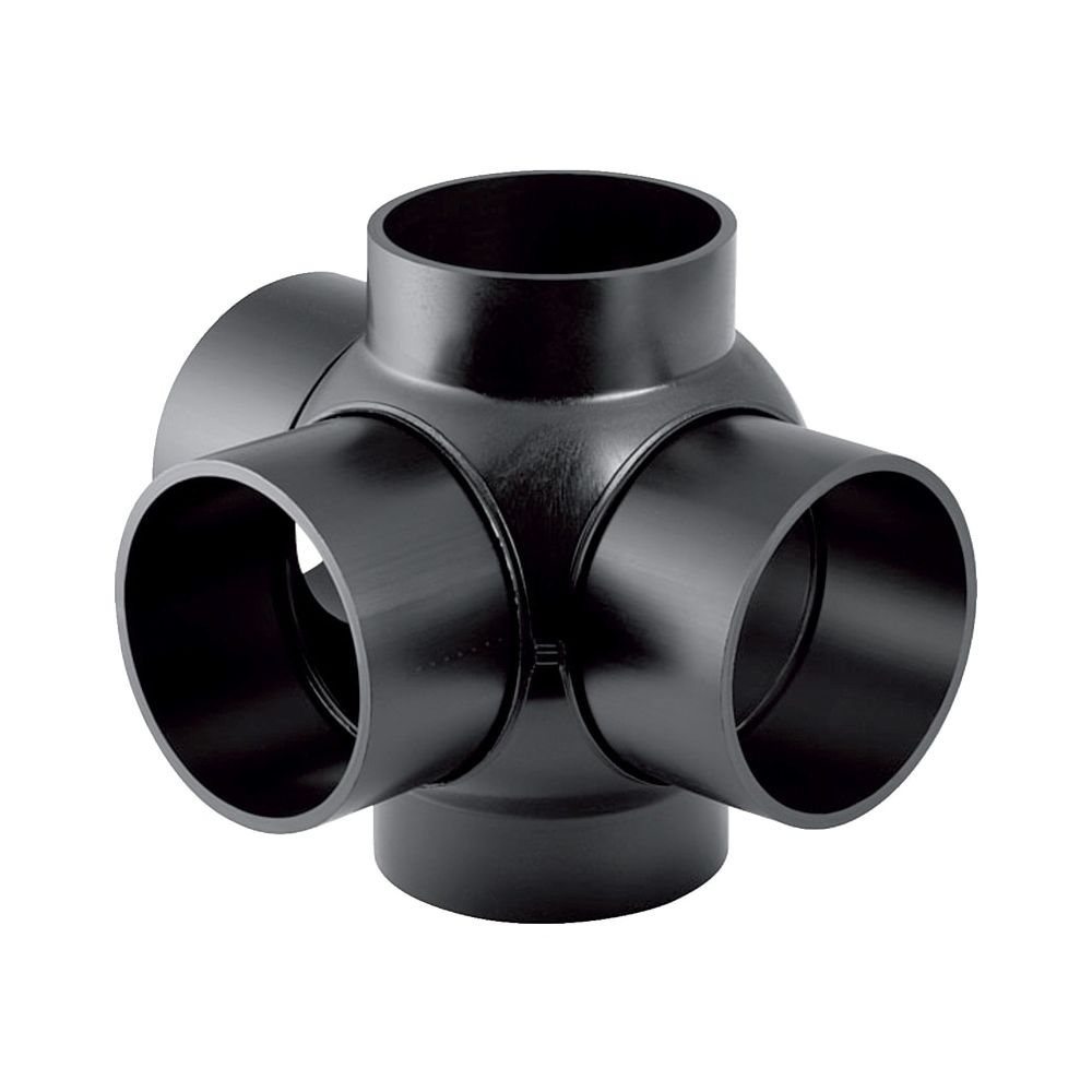 Geberit PE Kugelabzweig 88,5 Grad dreifach, Anschlüsse 90 Grad versetzt d 110mm, d1 ... GEBERIT-367605161 4025416031864 (Abb. 1)