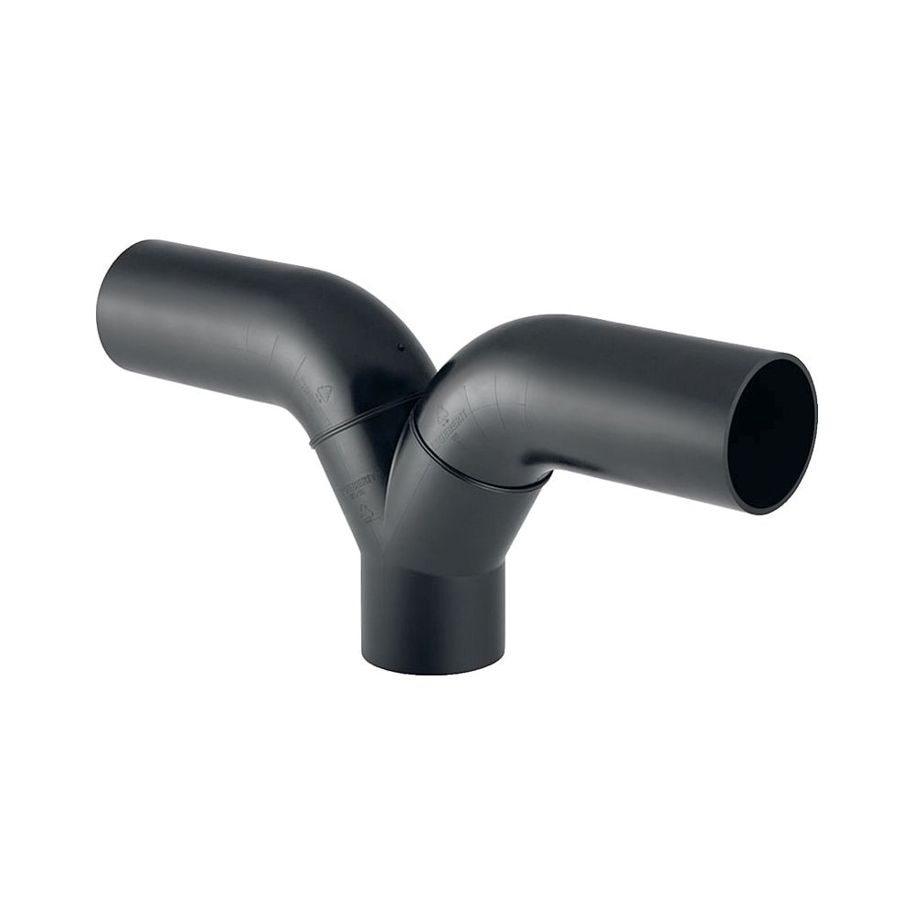 Geberit PE Hosenabzweig 2x90 Grad mit langen Schenkeln d 110mm, d1 110mm... GEBERIT-367458161 4025416031482 (Abb. 1)