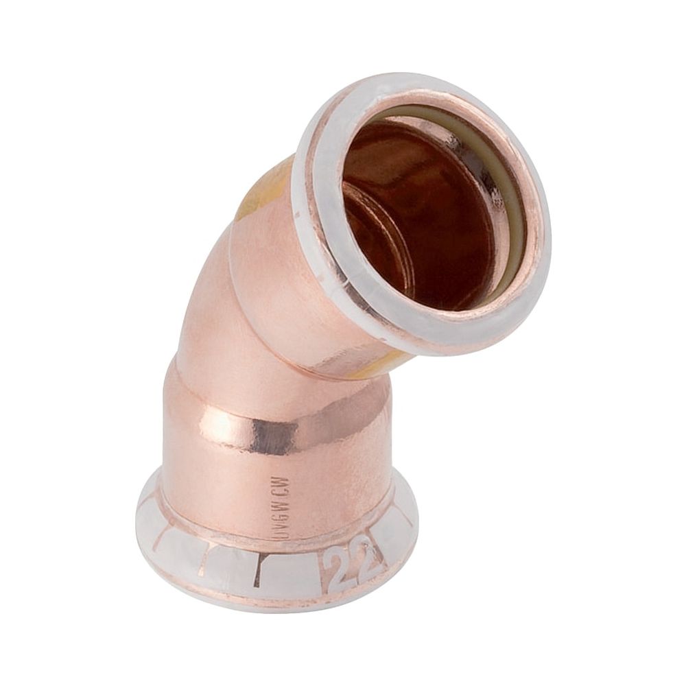 Geberit Mapress Kupfer Bogen, Gas, 45 Grad, Außendurchmesser 35mm... GEBERIT-34518 4024723345183 (Abb. 1)