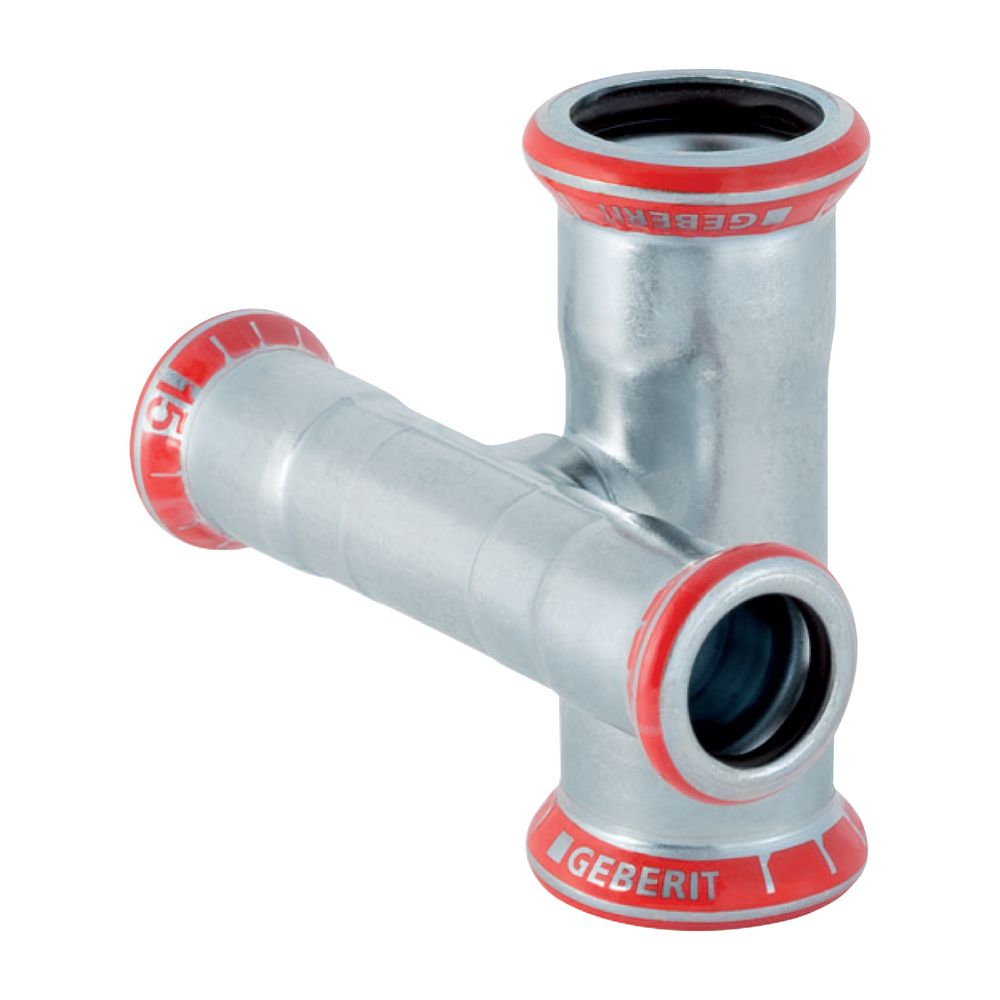 Geberit Mapress C-Stahl Kreuzstück reduziert, abgesetzt d 18mm, d1 15mm... GEBERIT-21505 4024723215059 (Abb. 2)