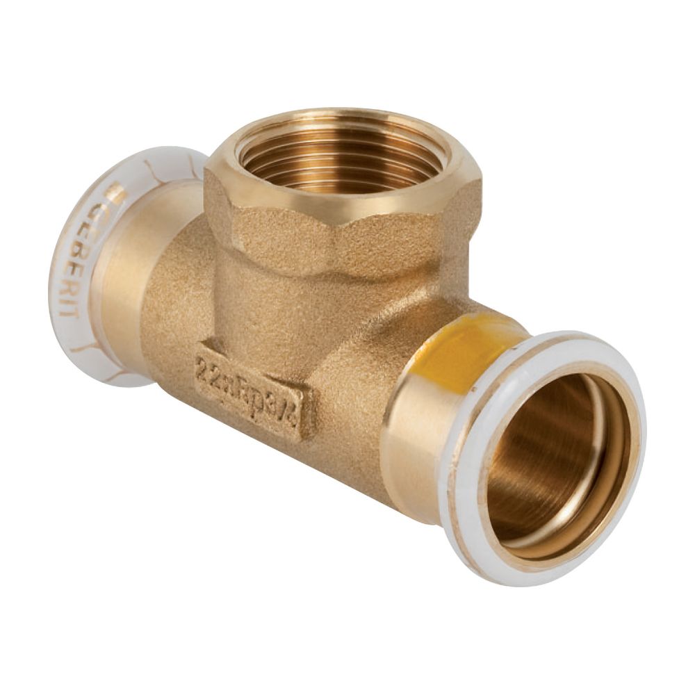 Geberit Mapress Kupfer T-Stück mit Innengewinde Gas CW602N, d 15mm, Rp 1/2″, d1 15mm... GEBERIT-34735 4024723347354 (Abb. 2)