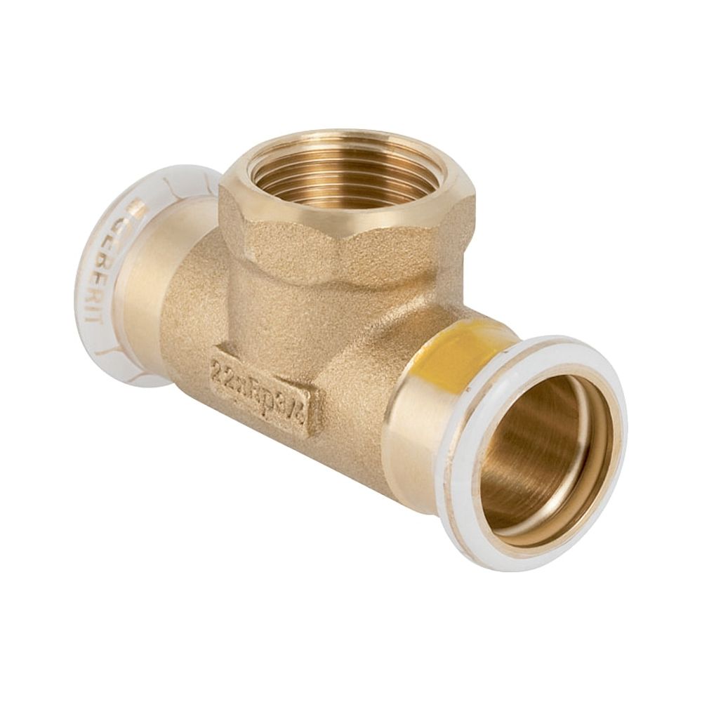 Geberit Mapress Kupfer T-Stück mit Innengewinde Gas CW602N, d 15mm, Rp 1/2″, d1 15mm... GEBERIT-34735 4024723347354 (Abb. 1)