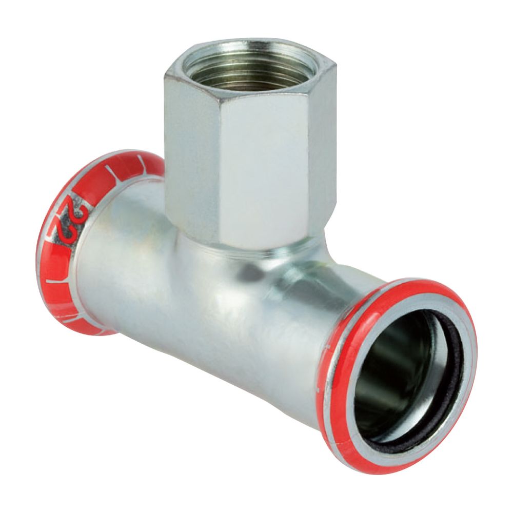Geberit Mapress C-Stahl T-Stück mit Innengewinde, d 42mm, Rp 1/2", d1 42mm... GEBERIT-21316 4024723213161 (Abb. 2)