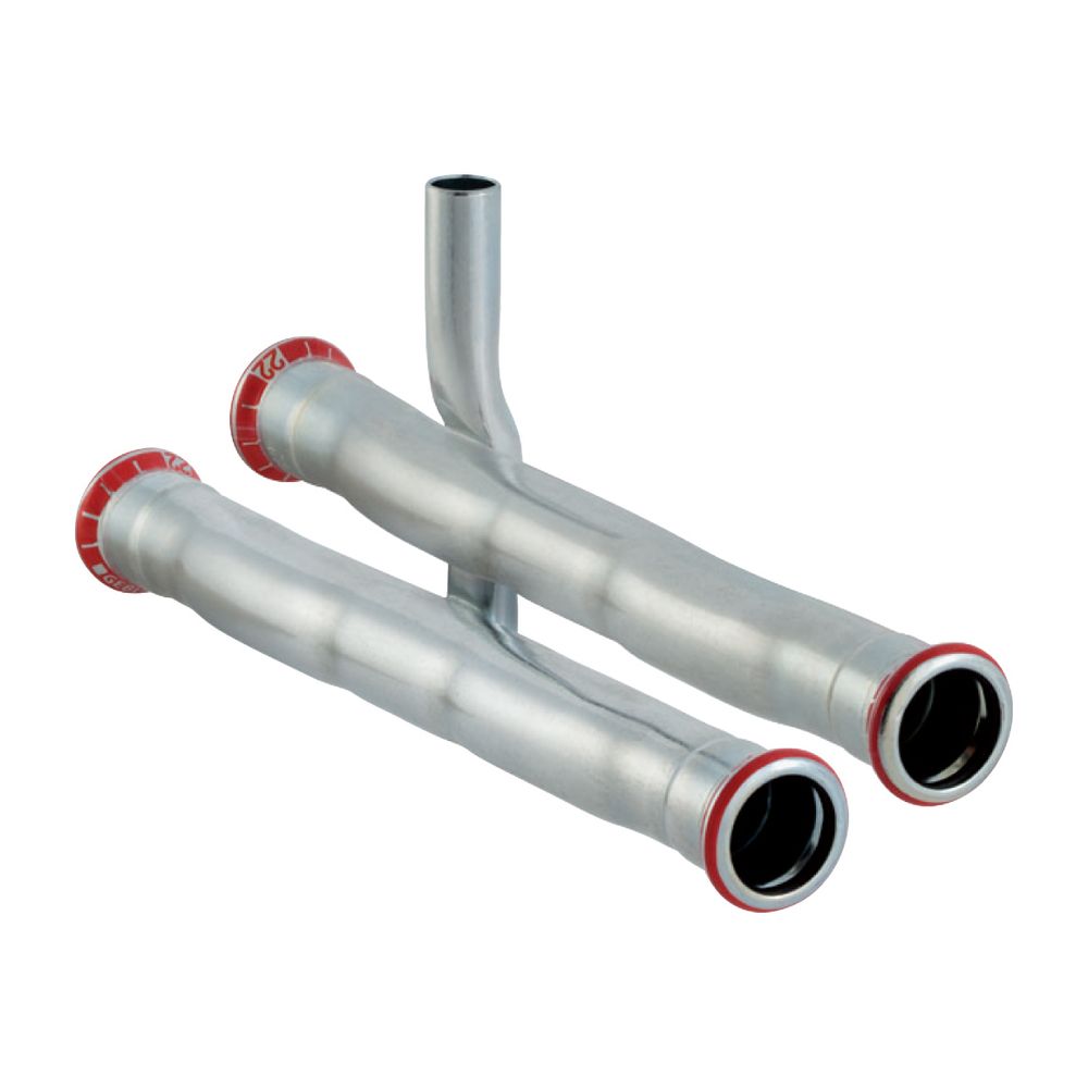 Geberit Mapress C-Stahl Set Anschluss-T-Stück für Rücklauf Außendurchmesser 22mm... GEBERIT-23604 4024723236047 (Abb. 2)