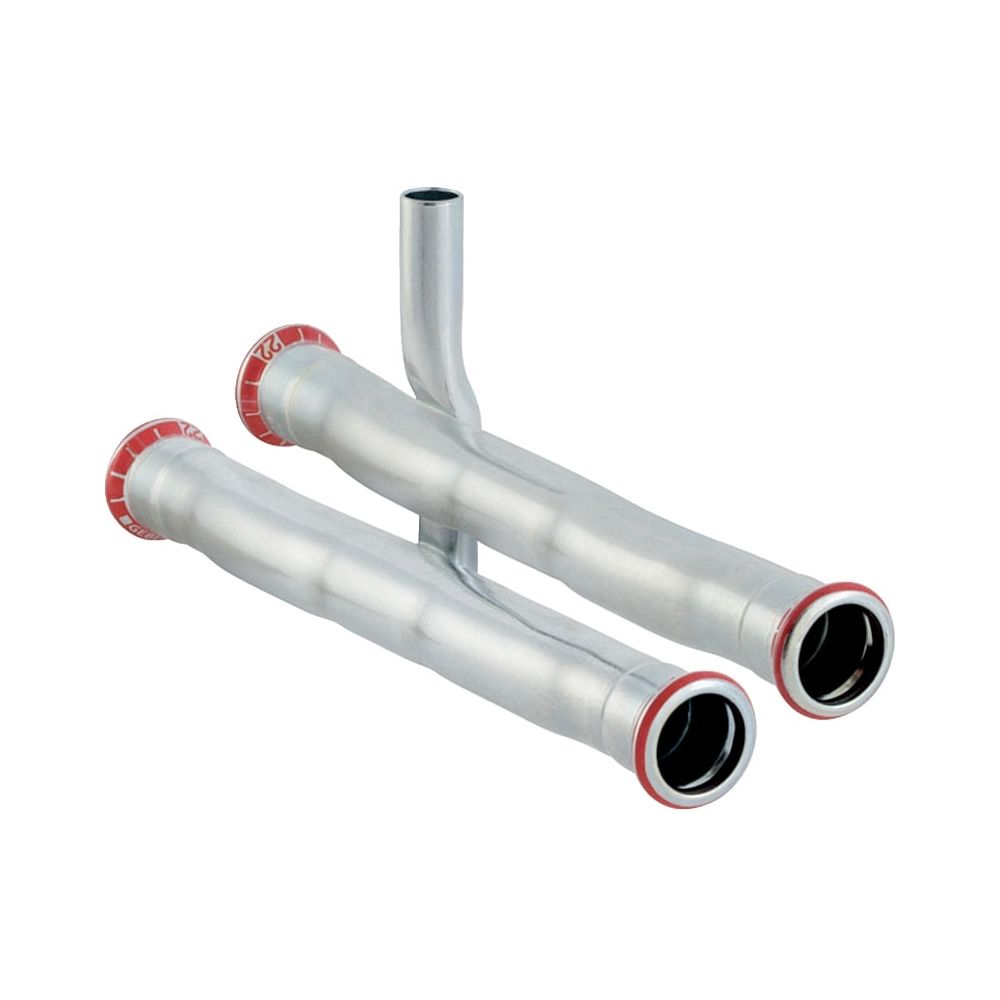 Geberit Mapress C-Stahl Set Anschluss-T-Stück für Rücklauf Außendurchmesser 22mm... GEBERIT-23604 4024723236047 (Abb. 1)