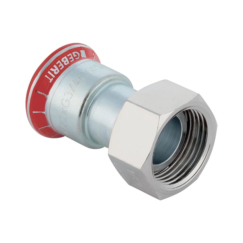 Geberit Mapress C-Stahl Anschluss mit Überwurfmutter d 15mm, di 10mm, G 1/2″... GEBERIT-25042 4024723250425 (Abb. 1)