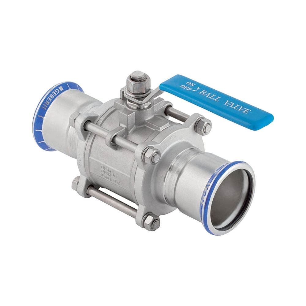 Geberit Mapress Edelstahl Kugelhahn mit Betätigungshebel, geflanscht Außendurchmesser 22... GEBERIT-92102 4024723921028 (Abb. 1)