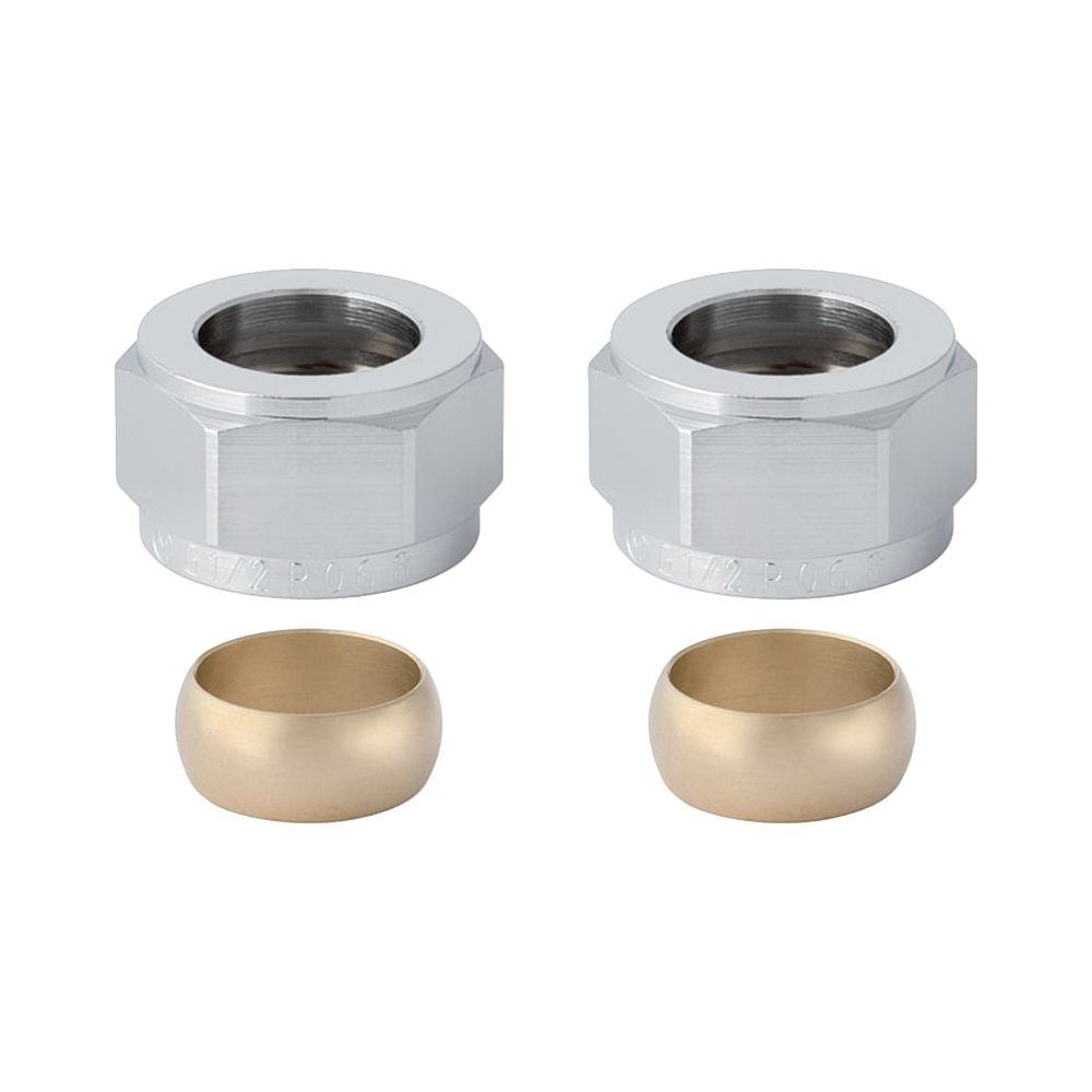 Geberit Set Klemmringverschraubung, vernickelt Außendurchmesser 15mm G 1/2", 2 Stück... GEBERIT-241679221 4025416745204 (Abb. 1)