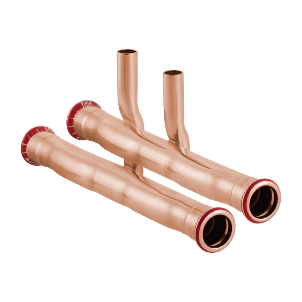 Geberit Mapress Kupfer Set Anschluss-T-Stück für Vor-/Rücklauf Außendurchmesser 22mm... GEBERIT-24007 4024723240075 (Abb. 2)