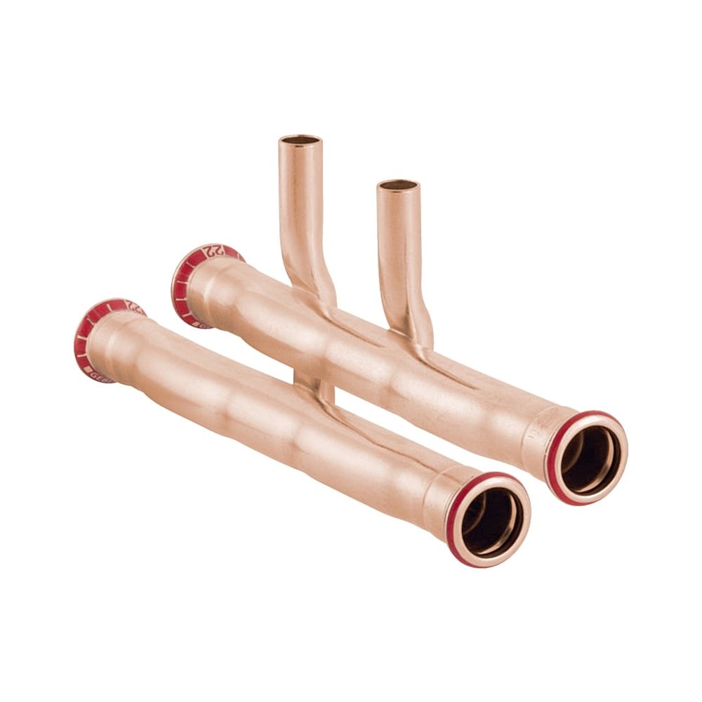 Geberit Mapress Kupfer Set Anschluss-T-Stück für Vor-/Rücklauf Außendurchmesser 22mm... GEBERIT-24007 4024723240075 (Abb. 1)