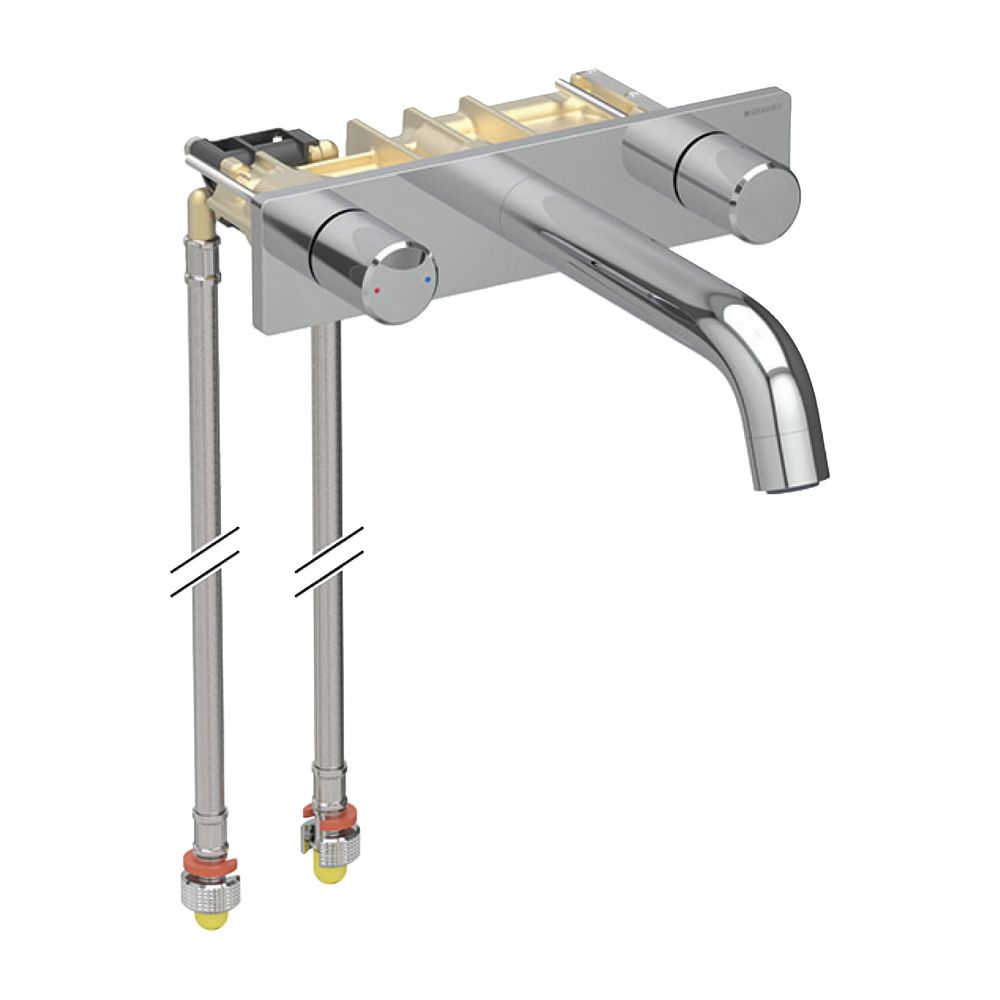 Geberit ONE Waschtischarmatur rundes Design, Wandmontage Länge 16,5cm Zweigriffmisch... GEBERIT-116460211 4025410572349 (Abb. 2)