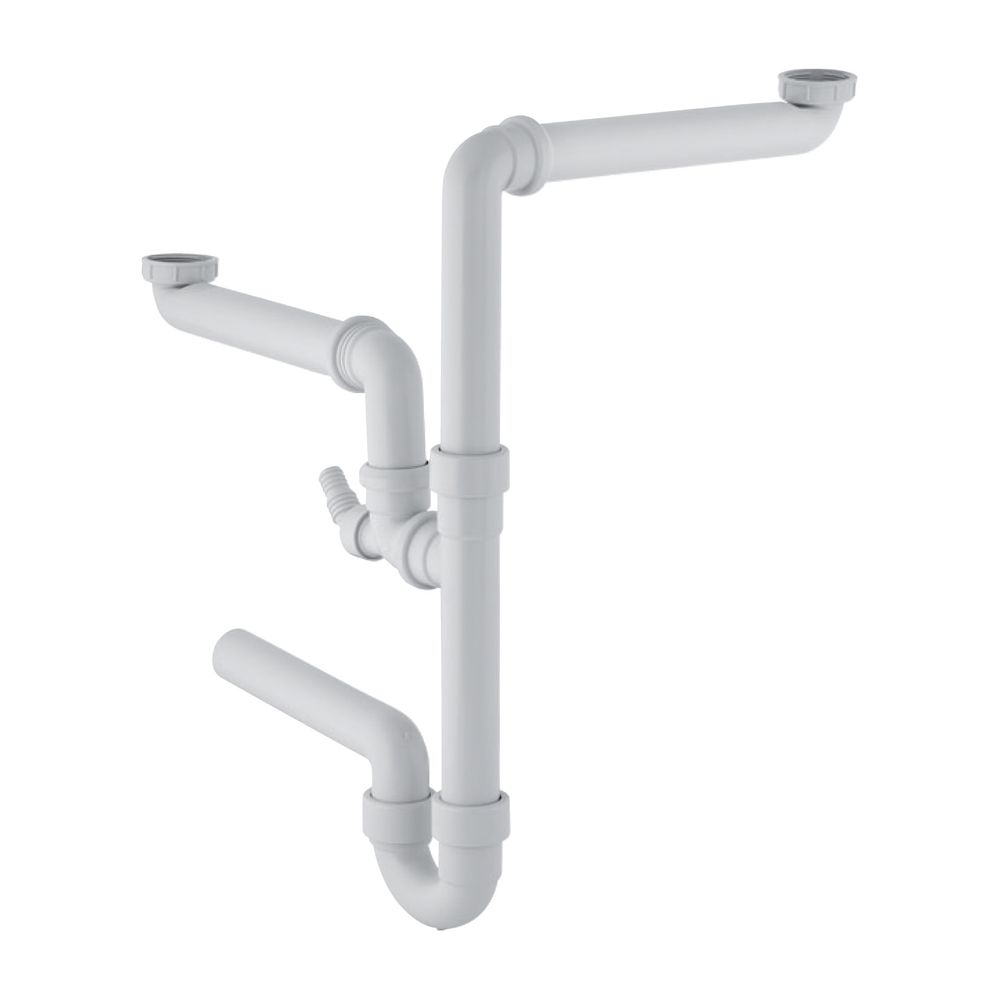 Geberit Siphon Rohrbogengeruchsverschluss für zwei Spülbecken Abgang horizontal... GEBERIT-152818111 4025416022213 (Abb. 2)